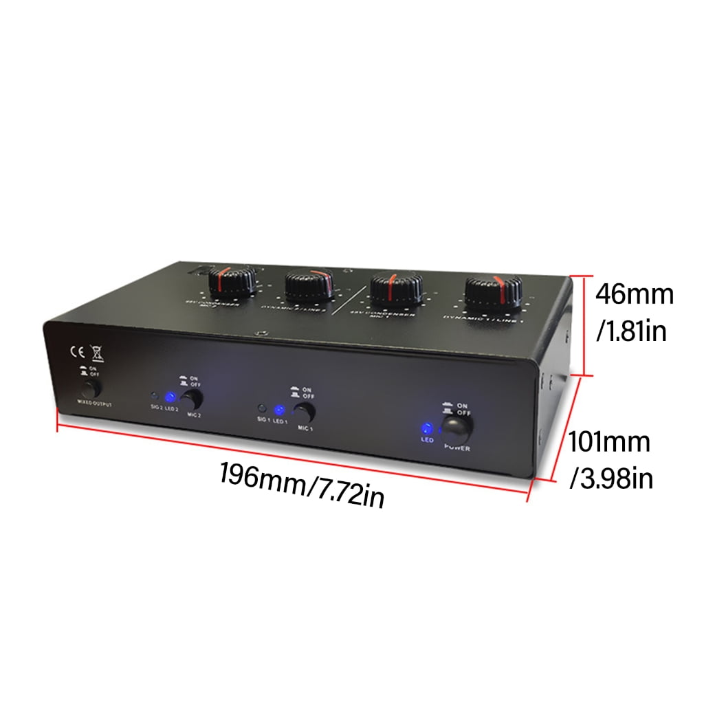 Double Channel Microphone Preamp for Dynamic and Condenser Mics with 50dB