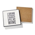 thumbnail image 2 of American Atelier, Square, off-White, Absorbent Ceramic Drink Coasters (Wine Sentiments), Set of 4, 2 of 7