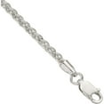 thumbnail image 2 of 925 Sterling Silver 2.5mm Round Spiga Wheat Link Chain Necklace, 2 of 6