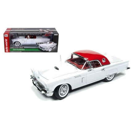 Ford Thunderbird Color AUTO WORLD 1:18 AMERICAN MUSCLE - 1957 FORD THUNDERBIRD - HOLIDAY MUSCLE EDITION WHITE COLOR AMM1089 ()