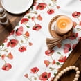 thumbnail image 3 of Red Poppy Table Runner 72 Inches, Spring Summer Flowers Botanical Watercolor Bed Runner Dresser Scarves Tabletop for Indoor Outdoor Parties/Ceremony/Banquet, 18" x 72", 3 of 9