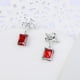 thumbnail image 4 of Aretes Colgantes Flor C/ Swarovski y Rubí Oro Blanco 14K Lam blanco Unitalla, 4 of 4