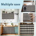 thumbnail image 6 of Black Striped Cabinet Dishwasher Hidden Curtains, Privacy Closet Door Curtain, Farmhouse Country Minimalist Cream Stripes Adhesive Dust Proof Under Sink Skirt for Bathroom Kitchen 35"x35", 6 of 8