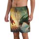 thumbnail image 2 of Balery Castle Red Green Sky Dragon Traje de Baño Estilo Hawaiano para Hombre, Shorts de Secado Rápido con Bolsillos-XX-Large, 2 of 6