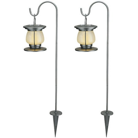Brinkmann 2-Piece Kettle Lantern Solar Landscape Lights