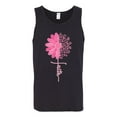 thumbnail image 2 of Wild Bobby, Faith Pink Ribbon Sunflower, Breast Cancer Awareness, Men Graphic Tank Top, Black, Small, 2 of 5