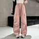 thumbnail image 4 of Pantalones Cargo para niñas, pantalones largos de pierna ancha, finos, holgados, informales, a la moda, para estudiantes de secundaria, verano 2024, 4 of 4