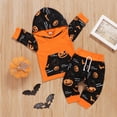 thumbnail image 4 of Mercatoo Baby Boys Halloween Long Sleeve Set Letter Printed Hoodie Tops and Cartoon Pants Outfits 2Pcs Outfit Girl Fall Clothes, 4 of 4