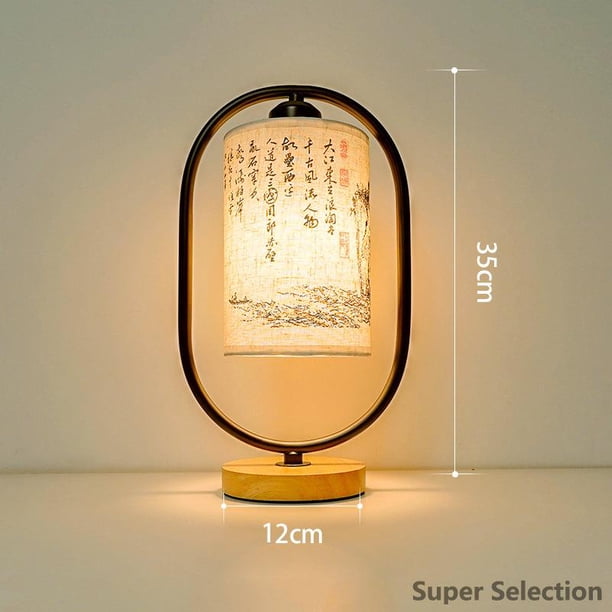 Lámpara De Escritorio Estilo Nórdico, Base De Madera Maciza Y Pantalla De Tela, Control Táctil Con Puerto USB, 3 Modos De Luz Para Dormitorio Y Oficina