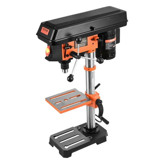 10'' Benchtop Drill Press - 5 Speed, 3.2A Cast Iron Drill Press - 610-2800 RPM Variable Speed - for Metal, Wood & DIY Projects
