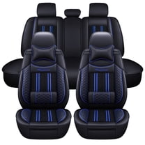 Maidao Car Seat Covers Leather Full Set for Bentley for Arnage 1998-2009 Compatible Airbag Waterproof Front Rear Cushion Protector with Headrest and Pillow