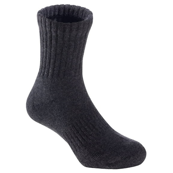 Unisex Children Boy's Girl's 3 Pairs Low Crew Cushioned Sports Socks Solid JH0105 S 6Y-8Y (Grey)