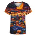 thumbnail image 5 of SwiftWear Halloween Scrub Tops for Women Cute V-Neck Pumpkin Printed Nursing Work Uniforms Holiday Tee Shirt with 2 Pockets M, 5 of 5