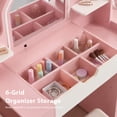 thumbnail image 6 of LINLUX Kids Vanity Table and Chair Set with Mirror and Large Storage, Princess Makeup Dressing Table for Girls, Pink, 6 of 10