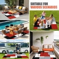 thumbnail image 5 of Outdoor Rug 3x5 ft Abstract Geometric Outdoor Large Area Rug Non Slip Rubber Mid Century Red Nordic Front Door Mat RV Rug Camping Carpet Patio Outdoor Rugs for Backyard Balcony Deck Porch Indoor, 5 of 9
