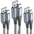 thumbnail image 1 of Cable cargador USB tipo C Sweguard [paquete de 3, 2 m+2 m+1 m] para iPhone 16, 1 of 6