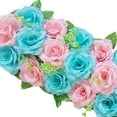 thumbnail image 2 of Chemin de Table Panneau de Fleurs Roses Bouquet Centre de Table de Mariage Réception pour Mariage Bleu et Rose, 2 of 7