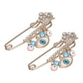 thumbnail image 2 of 2Pcs Broche en Strass Broches Multi-Usage Exquise Conception de Mode Broches Bleues Bijoux pour les Fêtes Quotidiennes, 2 of 8