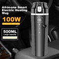 thumbnail image 3 of 12V/24V Car Heating Cup Digital LCD Display Electric Kettle Stainless Steel Car Heated Smart Mug 500ML Heated Kettle, 3 of 6