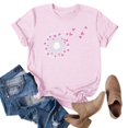 thumbnail image 4 of Tittly T Shirts for Women Tshirts Shirts Womens Dandelion Graphic T Shirts Teen Cute Sunflower Print Casual Tops Graphic Tees Summer Tops Pink M, 4 of 4