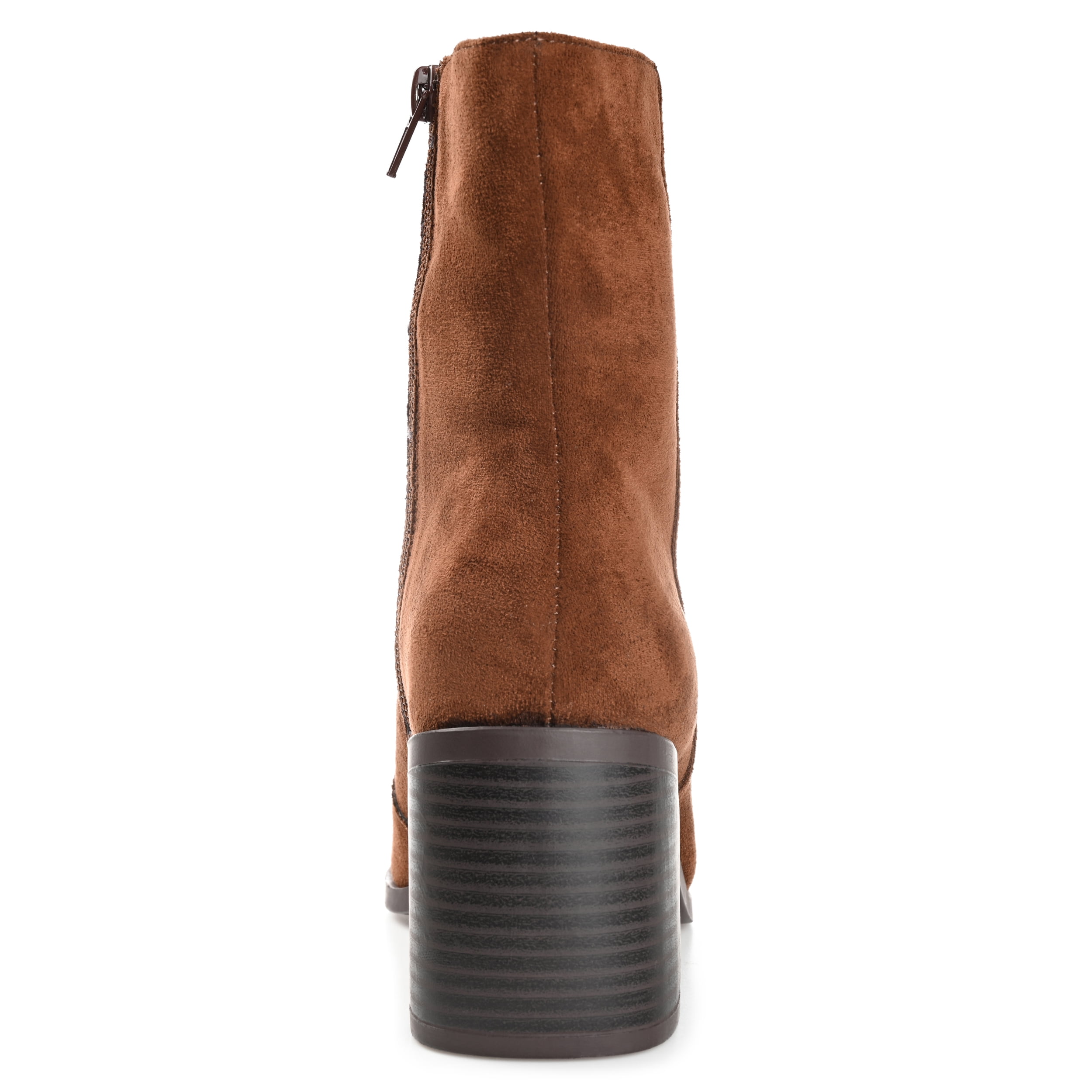 Journee Womens Sloann Inside Zip Stacked Heel Booties
