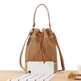 thumbnail image 7 of Jiibva Summer Woven Rattan Handbag Bags, Women Straw Shoulder Bag Drawstring Straw Purse Beach Shoulder Tote Handbags for Women, 7 of 7