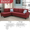thumbnail image 3 of DOMETOUR Storage Ottoman for Sectional Couch L Shaped Sofa Set For Living Room, 5 Seat Flannel Modular Sectional Sofa, Only 1 PC Storage Ottoman Red, 3 of 7