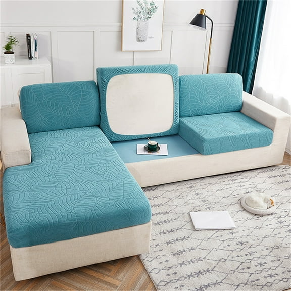YATLTE Jacquard Couch Cushion Covers, Stretch Couch Cushion Slipcovers Replacement, Anti-Slip L Shape Separate Sofa Back Covers, Sofa Slipcover Backrests Protector