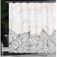thumbnail image 3 of Ambesonne Floral Shower Curtain, Nature Inspired Leaf Print, 69"Wx75"L, Black White, 3 of 4