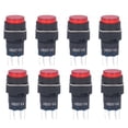 thumbnail image 4 of TICFOX 25 piezas interruptor de botón momentáneo autoblocante 8 pines redondo con luz 24 V BELA1622DSY 16 mm(rojo), 4 of 14