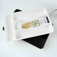 thumbnail image 4 of Vntub 4 Compartment Silverware Drawer Organizer Tray, Storage Container for Kitchen, Utensil Divider for Spoons Forks Knives Tableware（2PCS）, 4 of 5