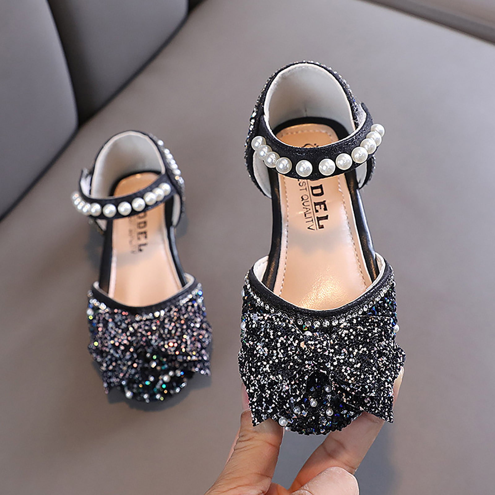 Baby / Toddler Ankle Strap Sequin Prewalker Shoes