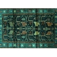 thumbnail image 1 of Ahgly Company Machine Washable Indoor Rectangle Persian Turquoise Blue Traditional Area Rugs, 8' x 12', 1 of 4