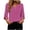 Hot Pink, variant on Womens Striped V Neck Business Casual Tops Button Cuff 3/4 Sleeve Blouses Loose Fit Soft Stretch Shirts for Work Office Interview, Hot Pink, M