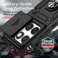 thumbnail image 7 of Dteck for Motorola Edge 2025 Case with Camera Slide Cover,Magnetic Ring Holder Kickstand Shockproof Protective Phone Cover with Screen Protector,Black, 7 of 7