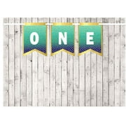 Baby First (1st) Birthday Mermaid Scale Party Theme Picture Backdrop/HIgh Chair/Wall Decoration Banner