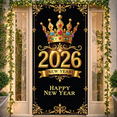 thumbnail image 5 of Decorative Design New Year Banner Ornamental Frame Happy New Year Crown Emblem Gold Colorful Gems for Holiday Party Celebration Event Decoration, 5 of 9