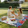 thumbnail image 4 of Outdoor Rug 4x6 ft Patriotic Striped Stars 4th of July Waterproof Outdoor Patio Rug Mat Non Slip Outside Area Rugs Carpet for RV,Camping,Porch,Deck,Pool,Balconybackyard,Red White and Blue Farmhouse, 4 of 9