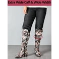 thumbnail image 4 of Women's Extra Wide Calf Knee High Boots True Wide Width Chunky Heeled Boot Comfortable Plus Size Tall Long Gogo Boots for Women., 4 of 6