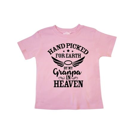 

Inktastic Handpicked for Earth By My Granpa in Heaven with Angel Wings Gift Toddler Boy or Toddler Girl T-Shirt