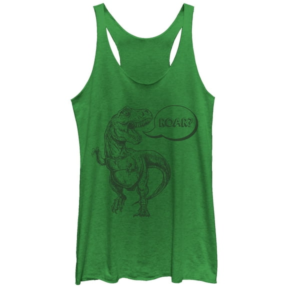 Women's Lost Gods T Rex Roar  Racerback Tank Top Envy Green Small