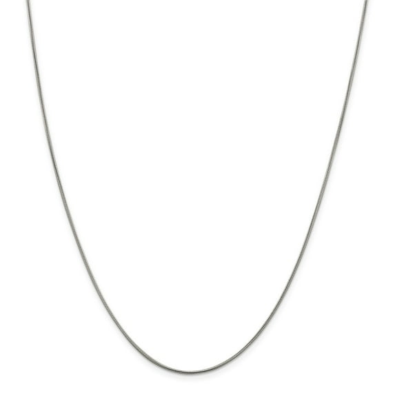 Solid 925 Sterling Silver .8mm Square Snake Chain Necklace - with Secure Lobster Lock Clasp 24"