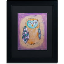 Trademark Fine Art 'Owl I' Canvas Art by Nicole Dietz, Black Matte, Black Frame