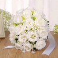 thumbnail image 2 of 12 Inch Artificial Wedding Bouquet With Pearl Crystal For Bride, 2 of 5