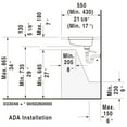 thumbnail image 3 of Duravit 0330480017 Rectangular Ceramic Undermount Bathroom Sink with Overflow, White, 3 of 6