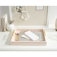 thumbnail image 6 of Kate and Laurel Lipton Decorative Modern Tray, 16.5 x 12.25, Pink, Glossy Pink Serving Tray with Polished Gold Handles for Hosting, Home Decor, and Storage, 6 of 6