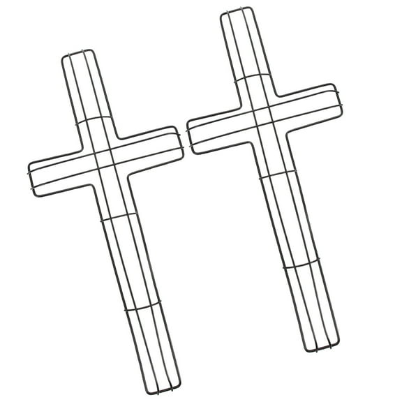 TEHAUX Cross Wreath Frames Iron 2Pcs 15.72X7.07X0.39in