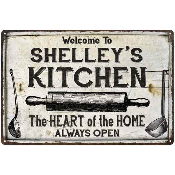 SHELLEY'S Kitchen Farmhouse Sign 8 x 12 High Gloss Metal 208120033357