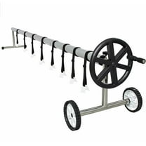 Aqua Select 21 ft Aluminum Inground Swimming Pool Cover Reel w/Hand Crank, Silver