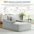 thumbnail image 6 of Muumblus Indoor Chaise Lounge Chair with Cup Holders, No Assembly Required, 67"D Oversized Deep Seat Cloud Couch, Corduroy Boneless Sleeper Sofa Bed for Livng Room, Light Gray, 6 of 11